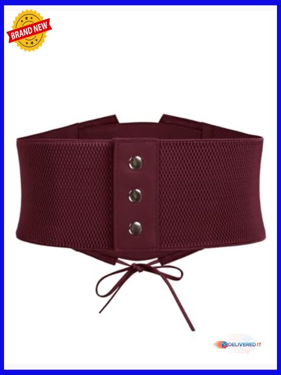 Elastic Wide Waist Belt Renaissance Pirate Corset Cinch Cosplay with Press main image 7
